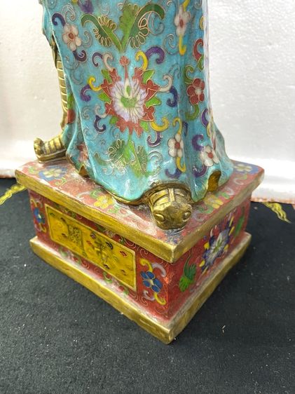 เทพเจ้ากวนอู  ทองเหลืองถมปัด องค์ใหญ่สะสม รูปที่ 6