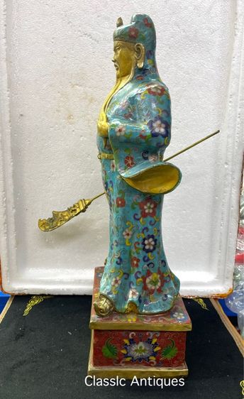 เทพเจ้ากวนอู  ทองเหลืองถมปัด องค์ใหญ่สะสม รูปที่ 7