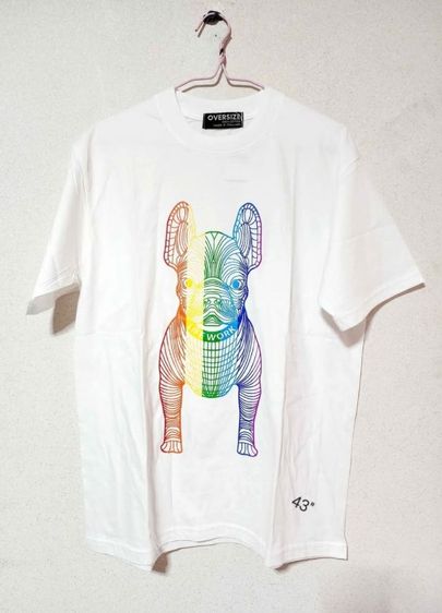เสื้อยืด  oversize cotton100 ลายหมา. อก42-44ใส่ได้ทั้งชายเเละหญิง รูปที่ 4