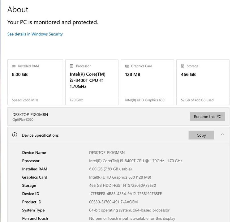 คอมพิวเตอร์ PC ตั้งโต๊ะครบชุด Dell Optiplex 3060 MFF จิ๋วแต่แจ๋ว พร้อมใช้ รูปที่ 7