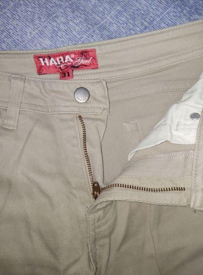 HARA jeans girl มือ2 ของแท้ เอว31 ผ้ายืด นิ่ม ใส่สบาย สีครีม รูปที่ 4