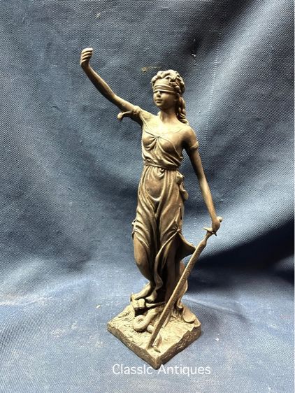 รูปปั้น Lady Justice สัญลักษณ์แห่งความยุติธรรม ทองเหลืองสะสม รูปที่ 2