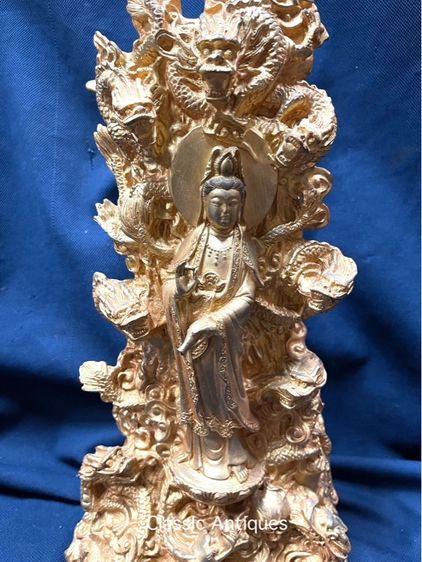 เจ้าแม่กวนอิม บัลลังก์ เก้ามังกร กะไหล่ทองสะสม รูปที่ 4