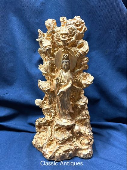 เจ้าแม่กวนอิม บัลลังก์ เก้ามังกร กะไหล่ทองสะสม รูปที่ 2