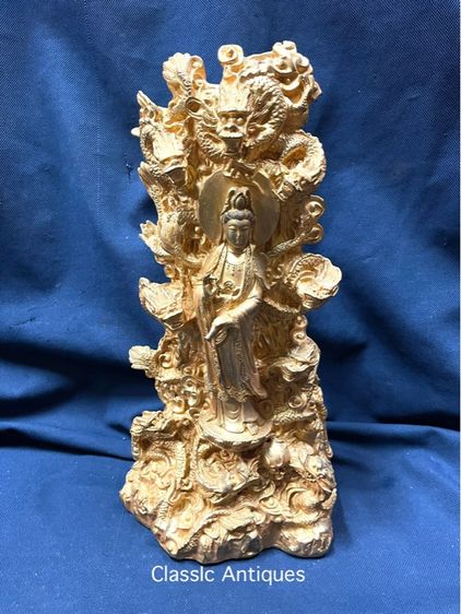 เจ้าแม่กวนอิม บัลลังก์ เก้ามังกร กะไหล่ทองสะสม