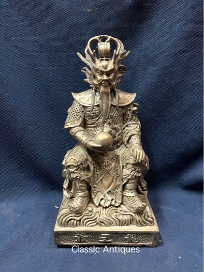 รูปปั้นราชามังกร เจ้าสมุทร ตงไห่เหล่งอ๋อง กะไหล่เงินสะสม รูปที่ 3