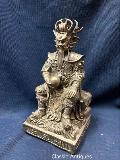 รูปปั้นราชามังกร เจ้าสมุทร ตงไห่เหล่งอ๋อง กะไหล่เงินสะสม