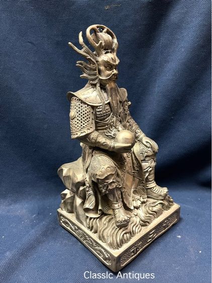 รูปปั้นราชามังกร เจ้าสมุทร ตงไห่เหล่งอ๋อง กะไหล่เงินสะสม รูปที่ 5