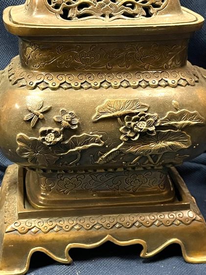 กระถาง กำยาน หัวสิงห์ ทองเหลืองสะสม รูปที่ 10