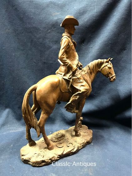 รูปปั้น คาวบอยขี่ม้า ทองเหลืองสะสม รูปที่ 4