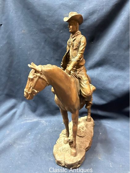 รูปปั้น คาวบอยขี่ม้า ทองเหลืองสะสม รูปที่ 7