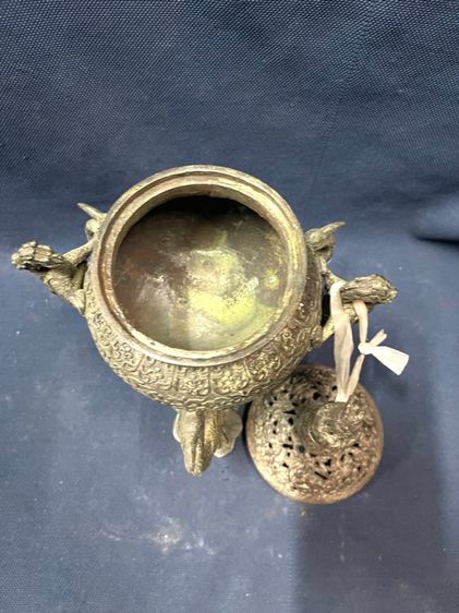 กระถางกำยาน หัวมังกร ฐานนก ทองเหลืองสะสม รูปที่ 5