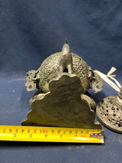 กระถางกำยาน หัวมังกร ฐานนก ทองเหลืองสะสม รูปที่ 16