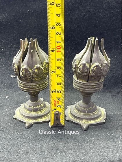 เชิงเทียน บัวจงกล ทองเหลืองสะสม รูปที่ 16