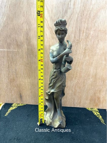 รูปปั้น ผู้หญิงเป่าแซกโซโฟน ทองเหลืองสะสม รูปที่ 7