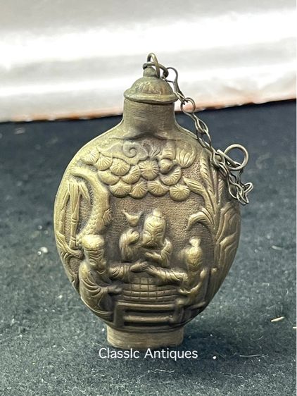 ขวดยานัตถ์ ทองเหลืองดุนลาย สะสมA2 รูปที่ 5