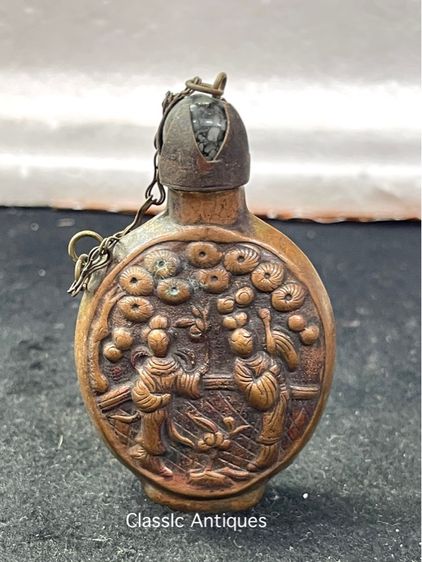 ขวดยานัตถ์ ทองเหลืองดุนลาย สะสมA1 รูปที่ 5