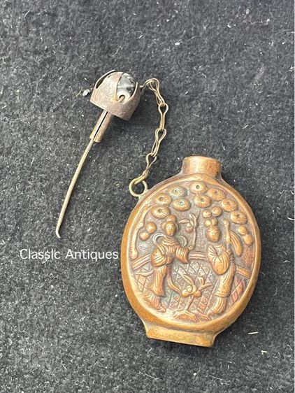 ขวดยานัตถ์ ทองเหลืองดุนลาย สะสมA1 รูปที่ 3