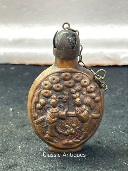 ขวดยานัตถ์ ทองเหลืองดุนลาย สะสมA1 รูปที่ 6