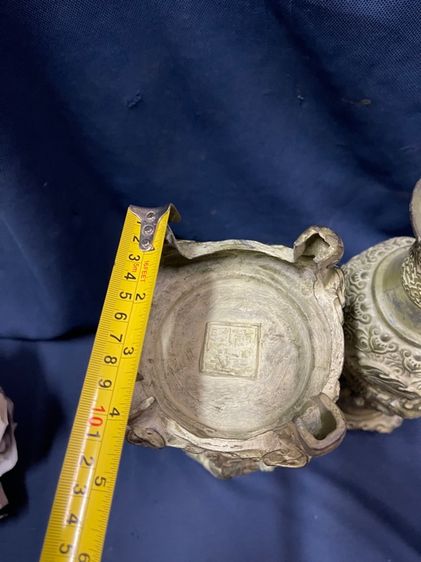 แจกัน มังกร ทองเหลืองใบใหญ่ สะสมA1 รูปที่ 14