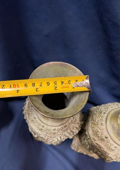 แจกัน มังกร ทองเหลืองใบใหญ่ สะสมA1 รูปที่ 11