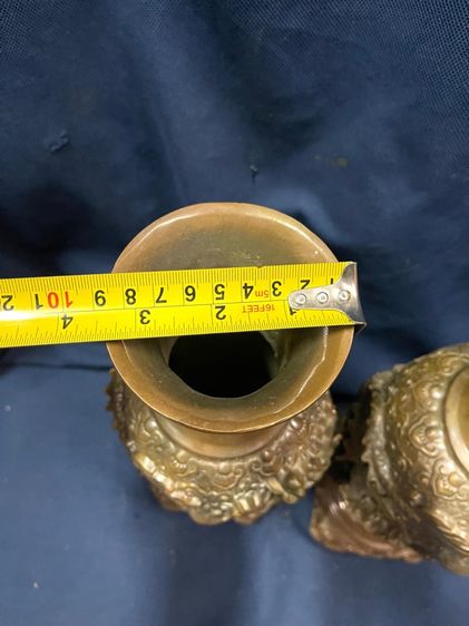 แจกัน มังกร ทองเหลืองใบใหญ่ สะสมA2 รูปที่ 15