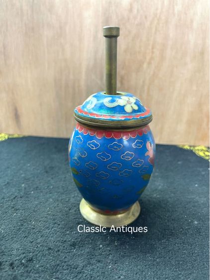 ครก บดยาจีน ทองเหลืองถมปัด สะสมA2 รูปที่ 8