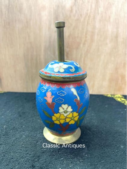 ครก บดยาจีน ทองเหลืองถมปัด สะสมA2