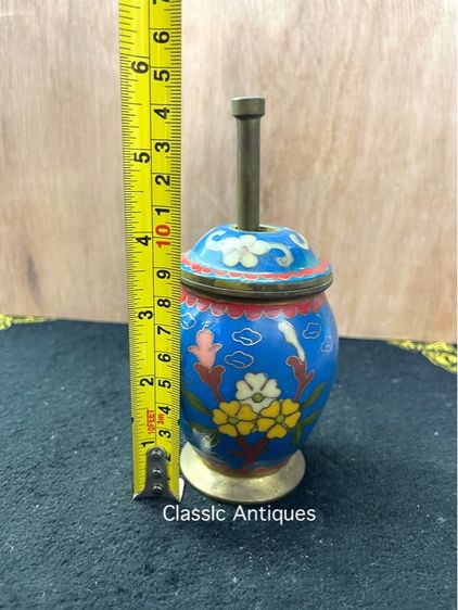 ครก บดยาจีน ทองเหลืองถมปัด สะสมA2 รูปที่ 9