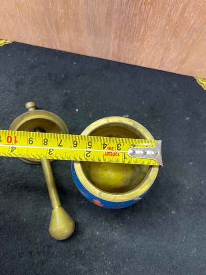 ครก บดยาจีน ทองเหลืองถมปัด สะสมA2 รูปที่ 10