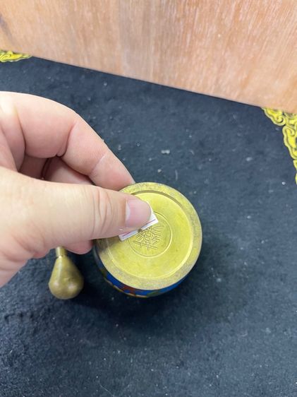 ครก บดยาจีน ทองเหลืองถมปัด สะสมA2 รูปที่ 12