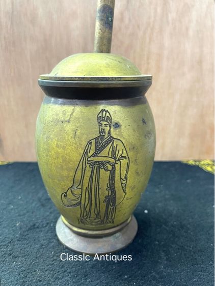 ครก บดยาจีน ทองเหลืองสะสมA1 รูปที่ 7