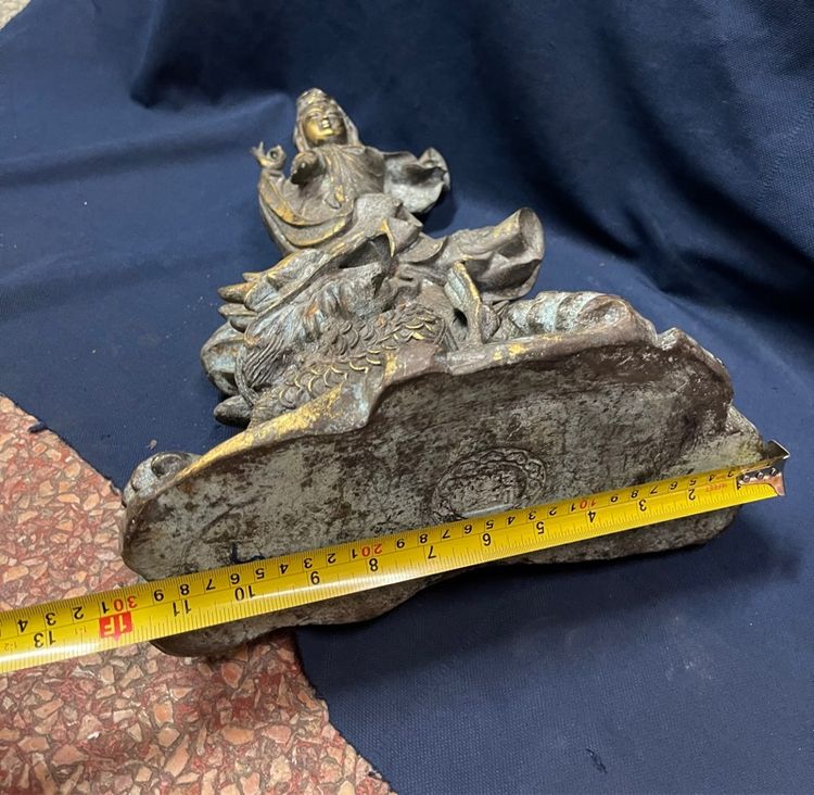 เจ้าแม่กวนอิม ขี่มังกร ทองเหลือง องค์ใหญ่สะสม รูปที่ 15