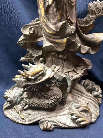 เจ้าแม่กวนอิม ขี่มังกร ทองเหลือง องค์ใหญ่สะสม รูปที่ 4