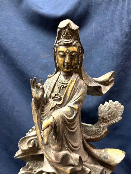 เจ้าแม่กวนอิม ขี่มังกร ทองเหลือง องค์ใหญ่สะสม รูปที่ 3