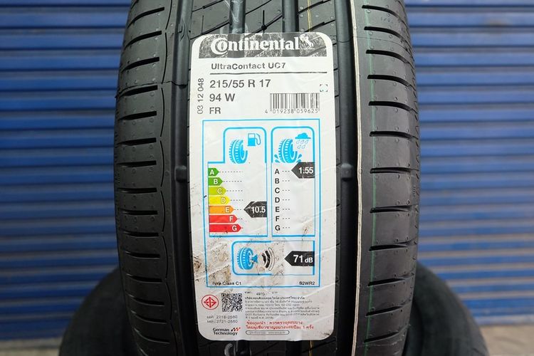 🎗 ยางใหม่ Continental รุ่น UltraContact UC7 ขนาด 215 55R17 ปี25 รูปที่ 3