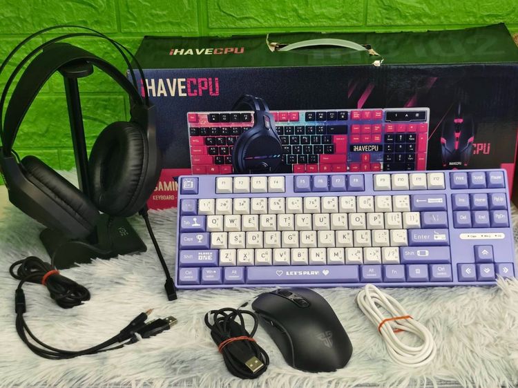 ชุด คีย์บอรด+เมาส์+หุฟังเกมมิ่ง ครบชุด สภาพใหม่เอี่ยม