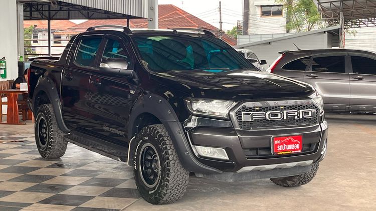 Ford Ranger 2017 2.2 Hi-Rider Wildtrak Pickup ดีเซล ไม่ติดแก๊ส เกียร์ธรรมดา ดำ รูปที่ 3