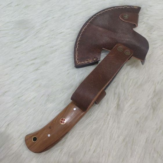 ขวาน viking งานสั่งทำ Axe Knife twist Damascus ด้ามไม้ olive wood ของใหม่ไม่ผ่านการใช้งาน รูปที่ 14