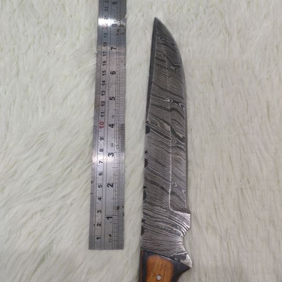 มีด ตีมือ Machete Bowie knife Damascus olive wood ของใหม่ไม่ผ่านการใช้งาน รูปที่ 10