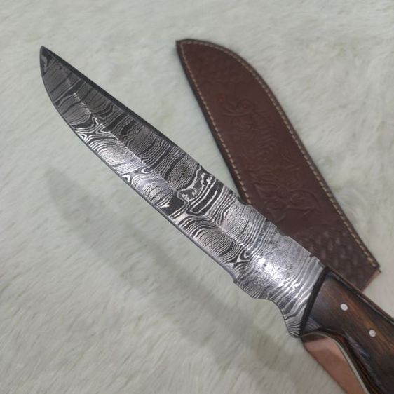 มีด ตีมือ Machete Bowie knife Damascus olive wood ของใหม่ไม่ผ่านการใช้งาน รูปที่ 3