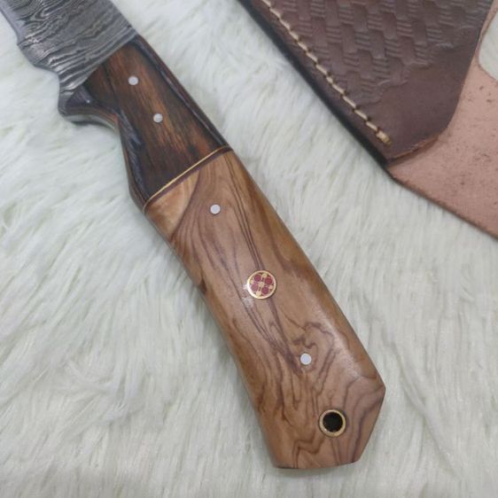 มีด ตีมือ Machete Bowie knife Damascus olive wood ของใหม่ไม่ผ่านการใช้งาน รูปที่ 2
