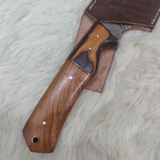 มีด ตีมือ Machete Bowie knife Damascus olive wood ของใหม่ไม่ผ่านการใช้งาน รูปที่ 17