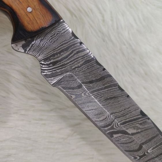 มีด ตีมือ Machete Bowie knife Damascus olive wood ของใหม่ไม่ผ่านการใช้งาน รูปที่ 13