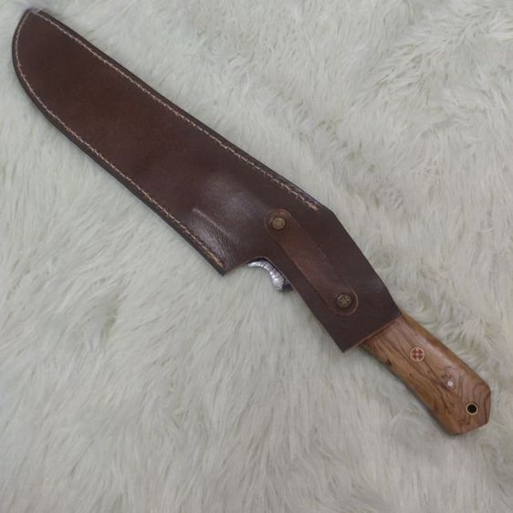 มีด ตีมือ Machete Bowie knife Damascus olive wood ของใหม่ไม่ผ่านการใช้งาน รูปที่ 15