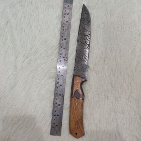 มีด ตีมือ Machete Bowie knife Damascus olive wood ของใหม่ไม่ผ่านการใช้งาน รูปที่ 11