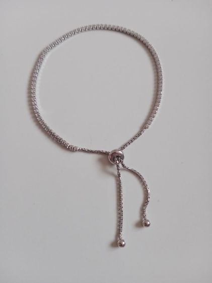 ข้อมือเงินแท้ เพชรแถวสวยวิ้ง (สายปรับได้ตามขนาดข้อมือค่ะ)