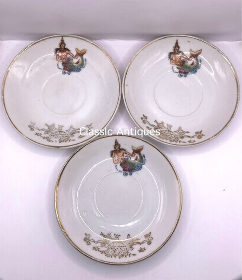 จาน สุพรรณมัจฉา โบราณเก่าสะสม