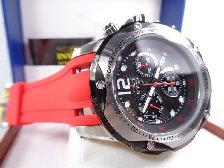 สุดคุ้ม INVICTA (เครื่อง swiss.) New Speedway swiss Chronograph 51 มิล. สายยางแดง รูปที่ 9