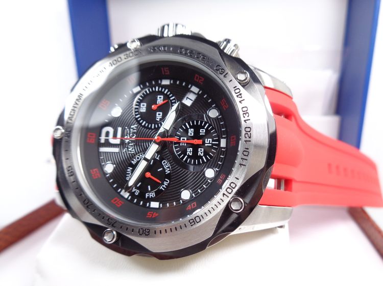 สุดคุ้ม INVICTA (เครื่อง swiss.) New Speedway swiss Chronograph 51 มิล. สายยางแดง